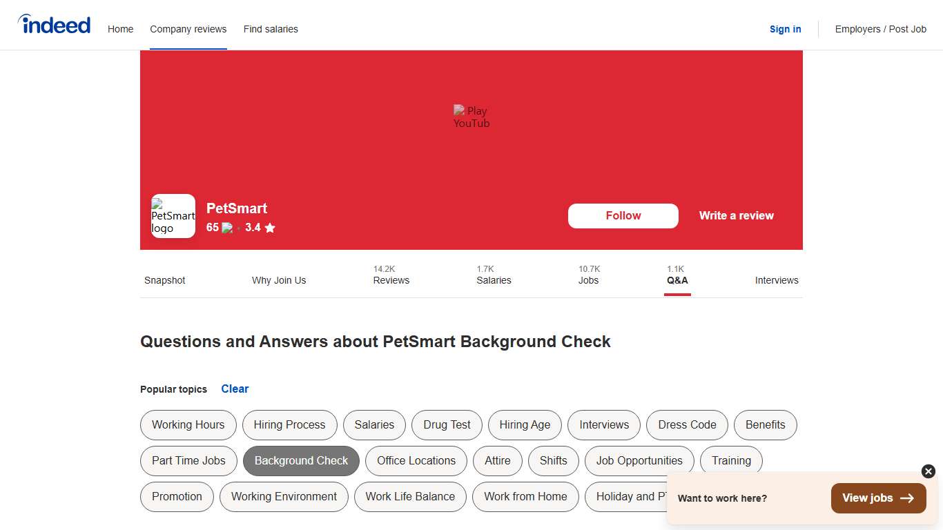Questions and Answers about PetSmart Background Check Indeed.com