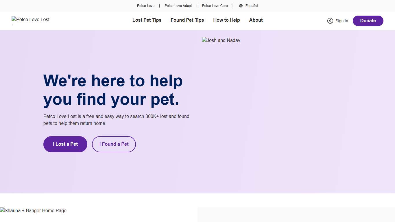 Report and Search Lost and Found Pets Petco Love Lost