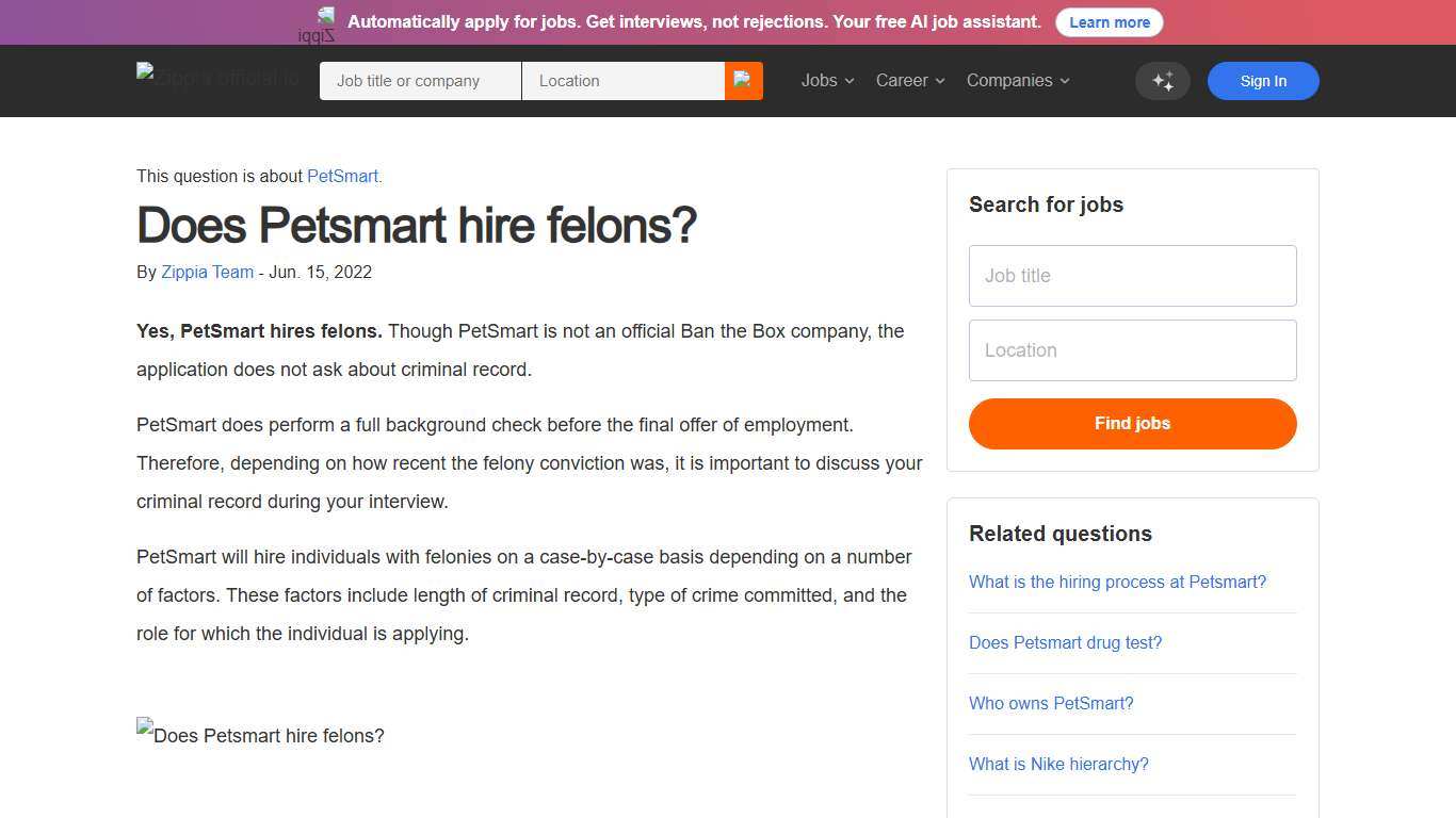 Does Petsmart hire felons? - Zippia